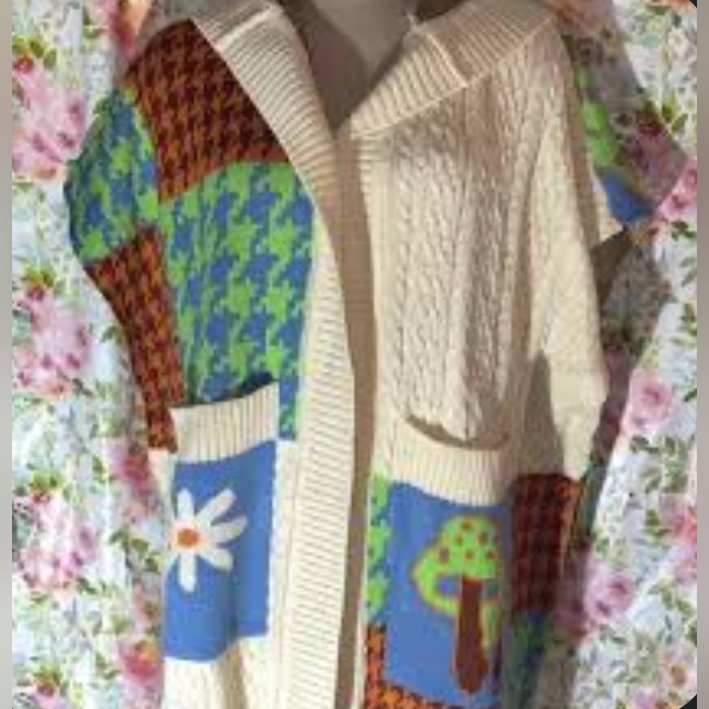 PATCHWORK Multicolor Cardigan - Picture 7 of 9